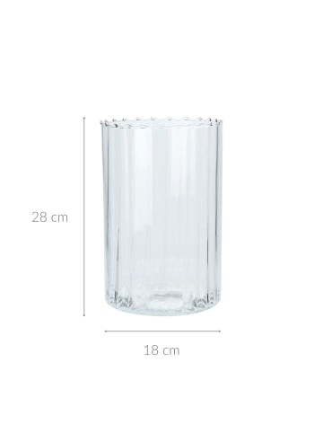 Home&Styling Collection Zylindrische Glasvase in Transparent, Ø 18 x (H) 28 cm