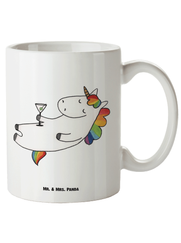Mr. & Mrs. Panda Henkelbecher Einhorn Blümchentail ohne Spruch in Weiß