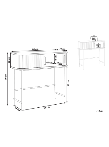 Beliani Konsolentisch BRADLEY in Braun/Schwarz - (W) 80 x (H) 70 x (L) 30 cm