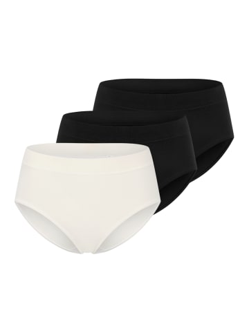 Schiesser Slip Unique Cotton in Schwarz / off-white