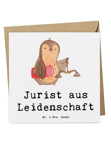 Mr. & Mrs. Panda doppelkarte Jurist Leidenschaft mit Spruch in Weiß