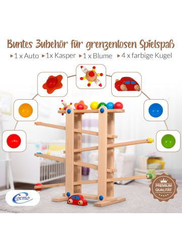 Coemo Kugelbahn Holz 7 mobile Teile in Natur