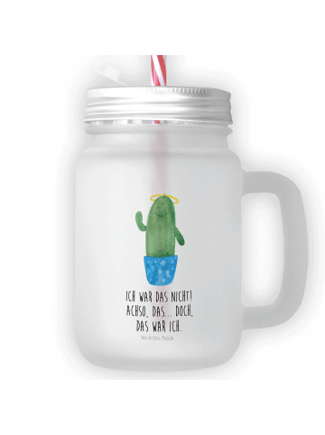 Mr. & Mrs. Panda Mason Jar Glas Kaktus Heilig mit Spruch in Transparent