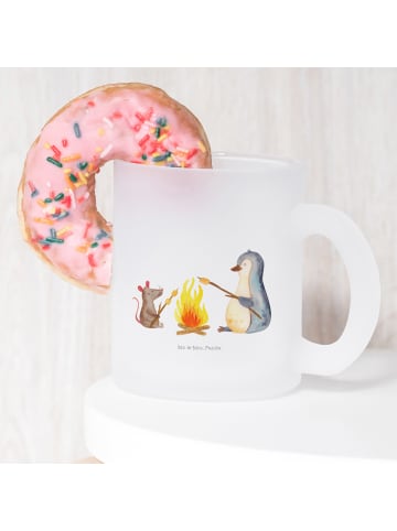Mr. & Mrs. Panda Glas Pinguin Lagerfeuer ohne Spruch in Transparent
