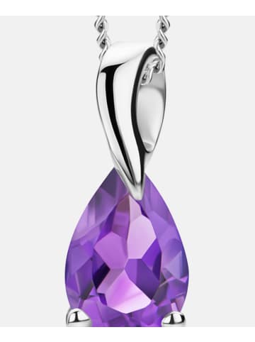 Diamant L'éternel Halskette mit Anhänger aus 585 Weißgold mit Amethyst