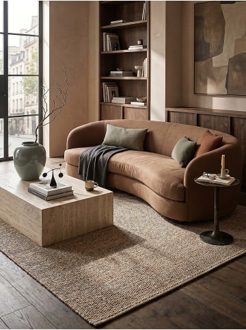 KADIMA DESIGN Teppich flachgewebt Uni flachgewebt pflegeleicht Wohnzimmer Flur in Natur