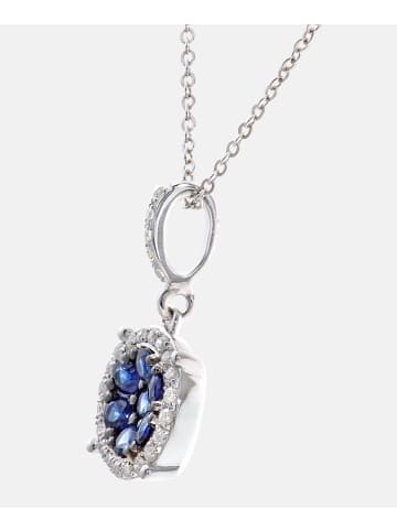 Diamant L'éternel Halskette mit Anhänger aus 375 Weißgold mit Diamant mit Saphir