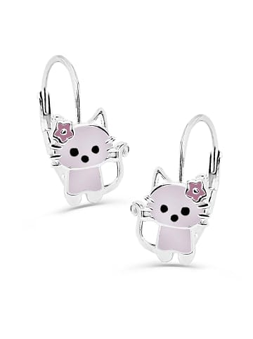 schmuck23 Silber Ohrringe 925 Katze 1,0 cm x 1,0 cm