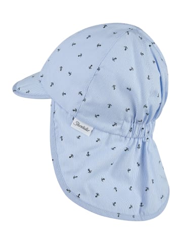 Sterntaler Schirmmütze mit Nackenschutz Anker in himmelblau