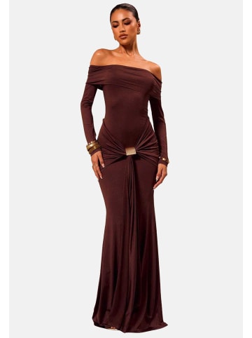 Moda Minx Abendkleid Samantha Off Shoulder Dress in brown
