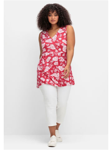 sheego by Joe Browns Longtop in rot gemustert