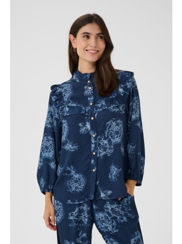 CULTURE Langarm-Hemd CUalexa Relaxed fit in Blue Flower
