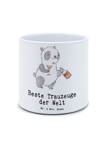 Mr. & Mrs. Panda Pflanzkübel Groß Panda Bester Trauzeuge der Wel... in Weiß