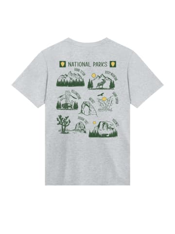 F4NT4STIC T-Shirt US National Parks Montage in grau meliert