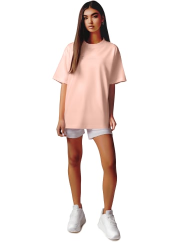 Reichstadt Reichstadt Oversized T-Shirt Damen Brand Stick 23RSW044 Old Pink XS