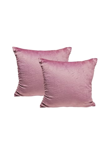 JACK 2er Set Teddy Flausch Kissen 40x40cm in Antik Rosa