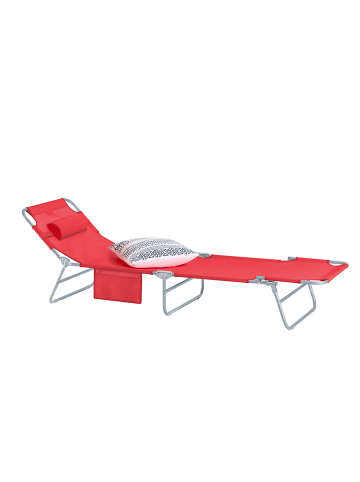 SoBuy Gartenliege in Rot - (B)195 x (H)29 x (T)62cm