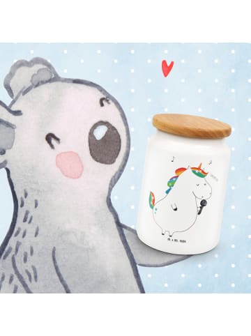 Mr. & Mrs. Panda Kaffeedose Einhorn Sänger ohne Spruch in Weiß