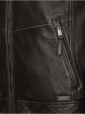 Mustang Lederjacke mit Kapuze 31020140 in schwarz