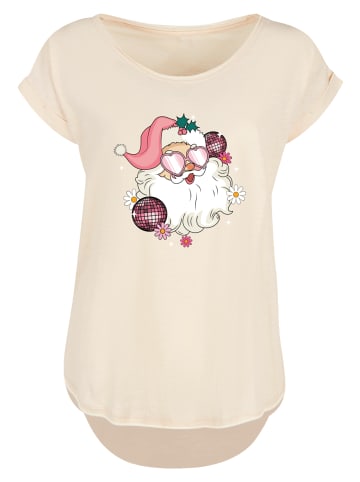 F4NT4STIC Long Cut T-Shirt Pink Retro Disco Santa Weihnachten in Whitesand