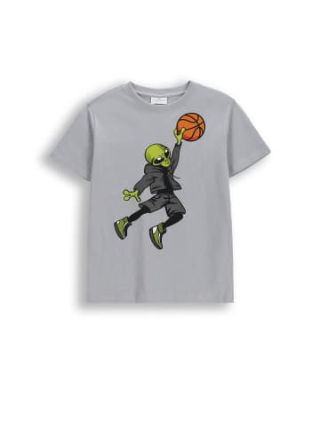 Coccodrillo Baumwoll-T-Shirt mit kurzen Ärmeln in grau