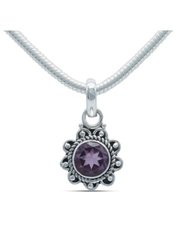 mantraroma 925er Silber - Ketten (L) 13 x (B) 23 mm mit Amethyst facettiert