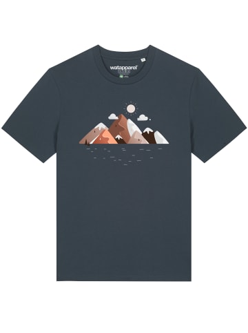 wat? Apparel T-Shirt Mountains & Moon in India Ink Grey