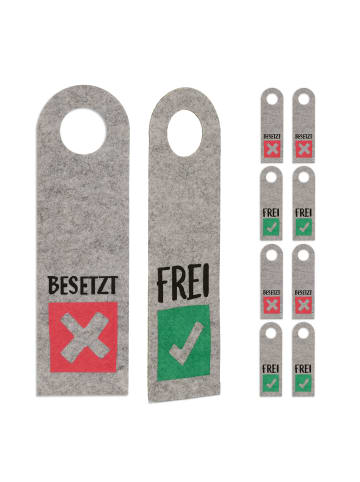 relaxdays 10 x Türschild "Besetzt Frei" in Grau
