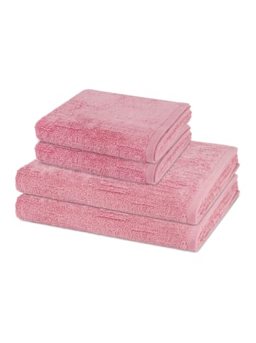 Ross 2 X Handtuch 2 X Duschtuch im Set Premium in Altrosa