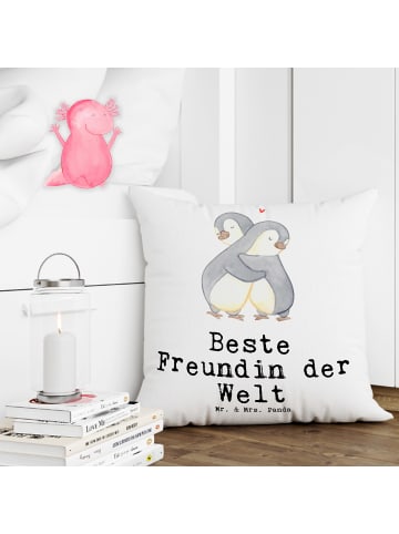 Mr. & Mrs. Panda Kopfkissen Pinguin Beste Freundin der Welt mit ... in Weiß