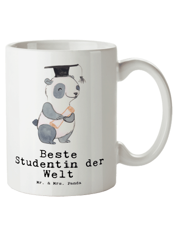 Mr. & Mrs. Panda Weiße Tasse Pinguin Beste Studentin der Welt mi... in Weiß