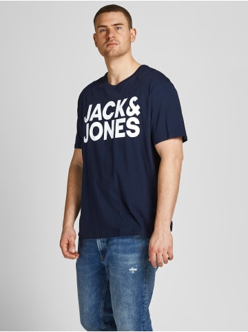 Jack & Jones 2er-Set Plus Size T-Shirt Logo in Blau-2