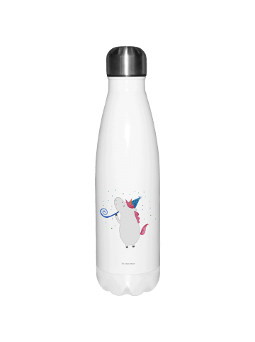 Mr. & Mrs. Panda Thermosflasche Einhorn Party ohne Spruch in Weiß
