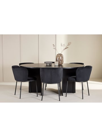 ebuy24 Essgruppe Strada (6-teilig) Schwarz 120 x 120 cm