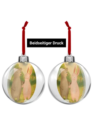Mr. & Mrs. Panda Plastik-Weihnachtskugel Bär und Hase Umarmen De... in Weiß