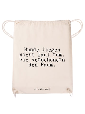 Mr. & Mrs. Panda Jutebeutel Hunde liegen nicht faul... mit Spruch in Creme