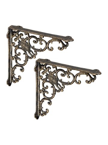 relaxdays 2x Regalwinkel Träger in Bronze