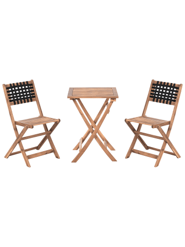 Beliani 3-tlg Bistro Set CONIOLO in Braun/Schwarz