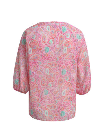 Milano Italy Bluse mit Neckpanel und 3/4-Raglanärmeln in Orchid Print