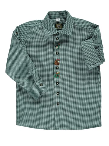OS-Trachten Trachtenhemd Samku in dunkelgrün