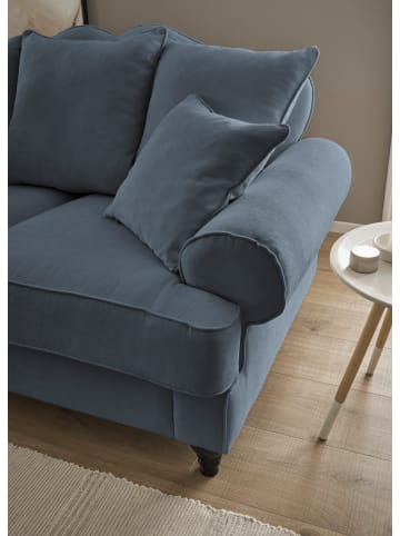 Furn.Design Sofa blau Landhaus, Couch 3-Sitzer 200 cm