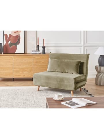 Beliani Schlafsofa SETTEN in Grün/Braun - (W) 104 x (H) 82 x (L) 90 cm