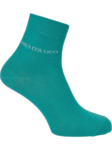 Carlo Colucci Freizeitsocken Cera in Grün / Weiß