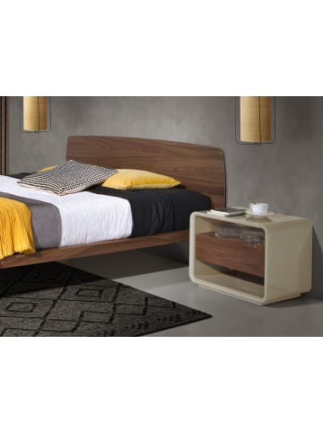 Angel Cerdá Nachttisch 7134 in Grau / Walnuss – (B)55 x (H)40 x (T)45 cm