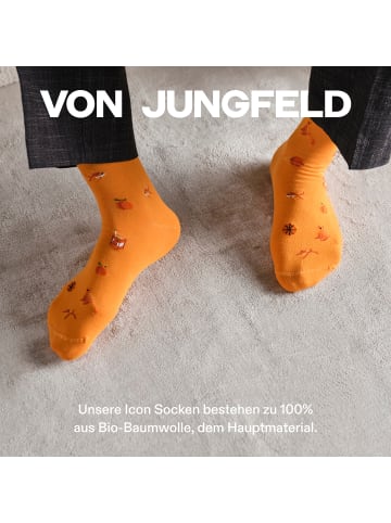 von Jungfeld Motivsocken Signature Icons in Peach Jam Orange