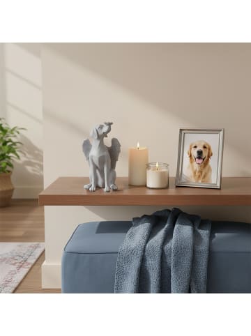 relaxdays Grabschmuck Hund in Grau