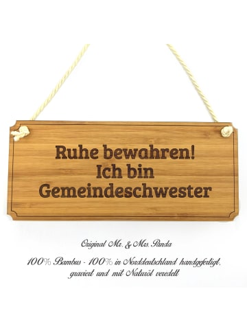 Mr. & Mrs. Panda Holz Türschild Gemeindeschwester mit Spruch in Keine Angabe