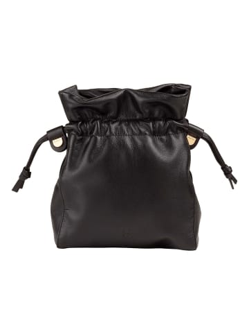 Umhängetasche Leder 18 cm schwarz