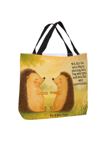Mr. & Mrs. Panda Tote Bag Igel Liebe Design mit Spruch in Weiß