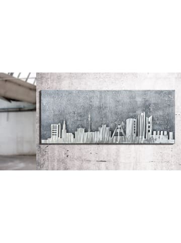 GILDE Bild Skyline "Ruhrpott" in Grau/ Silber - H. 40 cm - B. 100 cm